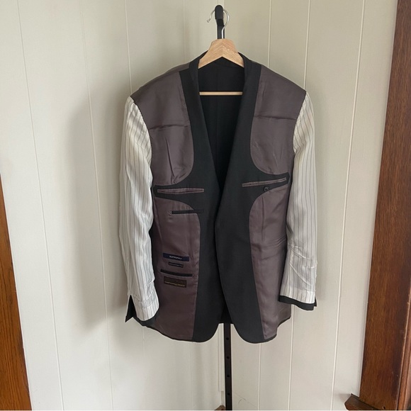 SUITSUPPLY Gray Stripe Super 110s Wool Vitale Barberis Canonico Sport Coat 42L - Picture 5 of 10